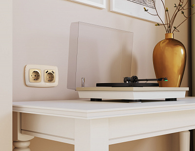 Рамка OMEGA Radian (Бежевый Стекло органическое) на 2 поста OF320302