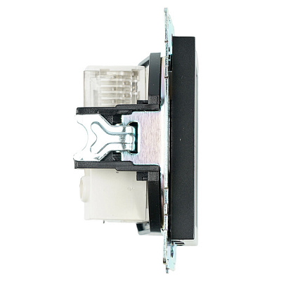 Розетка TV + компьютерная RJ-45 (механизм), STEKKER Катрин GLS00-7106-05, черный