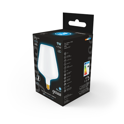 Лампа Gauss Filament V160 9W 890lm 4100К Е27 LED 1016802209 (10 шт)
