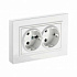 Розетка двойная с заземлением IEK Brite РС12-3-БрБ белый BR-R21-16-K01-F