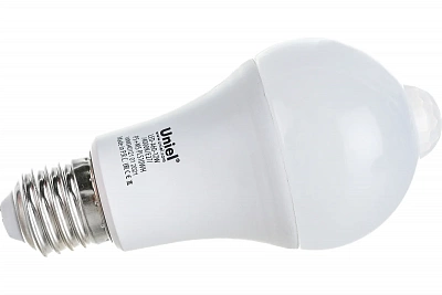Лампа светодиоидная с датчиком освещенности и движения LED-A60-12W 4000K E27 PS+MS Uniel UL-00005713 PLS10WH матовая