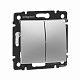 Выключатель двухклавишный алюминий Legrand Valena Classic 770105