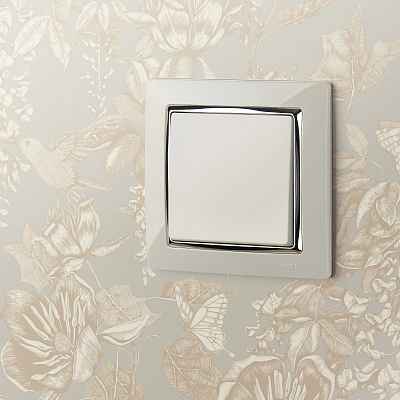 Рамка на 1 пост Werkel Snabb W0011903 слоновая кость;хром a051661