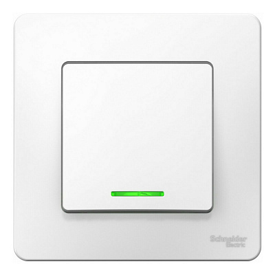 Выключатель одноклавишный SE Blanca с подсветкой белый BLNVS010111