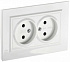 Розетка двойная IEK Brite РС12-2-БрБ белый BR-R20-10-K01-F