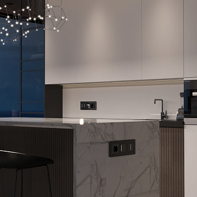 Сенсорный выключатель одноклавишный с Wi-Fi Werkel черный a064141