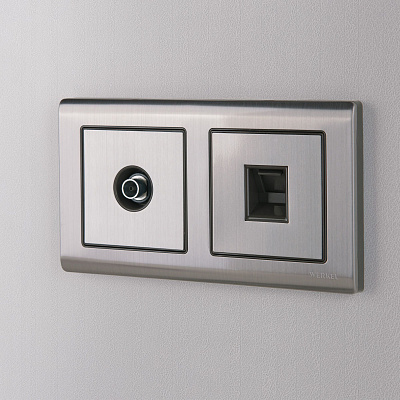 Накладка для RJ45 и RJ11 Werkel глянцевый никель a037018