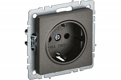 Розетка с заземлением IEK Brite РС11-1-0-БрТБ бронза BR-R11-16-K45
