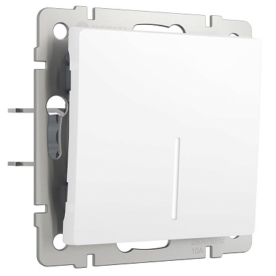 Переключатель одноклавишный проходной с подсветкой Werkel белые матовые a062400