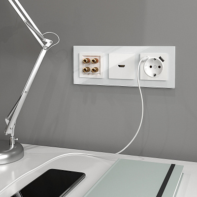 Розетка акустическая Werkel белые a051376