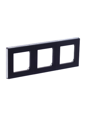 Рамка на 3 поста ABB Levit антрацит/дымчатый черный 2CHH015030A6063