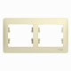 Рамка для розетки на 2 поста бежевая SE Glossa GSL000202