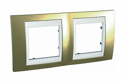 Рамка на 2 поста SE Unica золото/белый MGU6.004.804