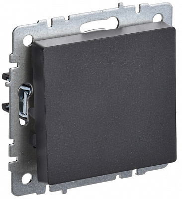 Выключатель одноклавишый самовозвратный IEK Brite ВС10-1-4-БрЧ черный BR-V14-0-10-K02