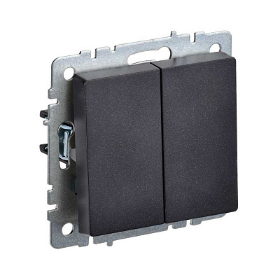Выключатель двухклавишный IEK Brite ВС10-2-0-БрЧ черный BR-V20-0-10-K02