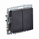 Выключатель двухклавишный IEK Brite ВС10-2-0-БрЧ черный BR-V20-0-10-K02
