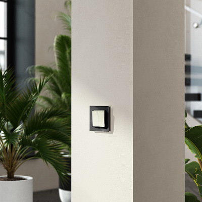 Перекрестный переключатель двухклавишный Werkel слоновая кость a058434