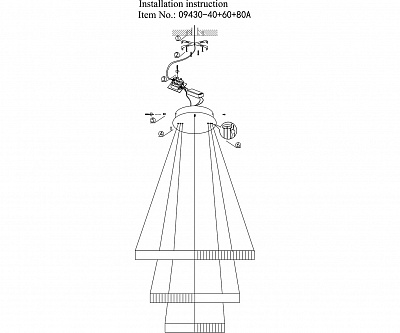 Подвесная люстра Kink Light Далим 09430-40+60+80A,19