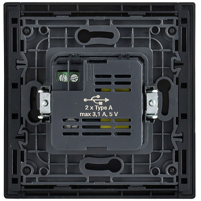 Розетка USB A+C 3,1А IEK FORTE&PIANO FP150M FP-U22-D31-M-K02 металл черный