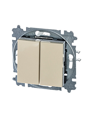 Выключать двухклавишный ABB Levit слоновая кость/белый 2CHH590545A6017