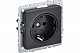Розетка с заземлением IEK Brite РС11-1-0-БрЧ черный BR-R11-16-K02
