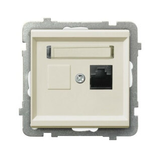 Розетка комп. RJ45 Ospel Sonata бежевая GPK-1R/K/m/27