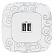 Розетка 2USB 240В/5В 1500мА с лицевой панелью белое Legrand Valena Alure 754995