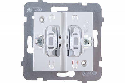 Выключатель двухклавишный Ospel Sonata черный металлик LP-2R/m/33