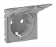 Накладка на розетку c заземлением и крышкой алюминий Legrand Valena Life 754842