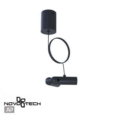 База накладная для ввода питания с гибким угловым соединителем «L» и проводом-подвесом Novotech Glat 359387