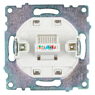 Розетка компьютерная 1-местная RJ-45 (механизм), STEKKER Катрин GLS00-7107-01, белый