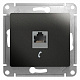 Розетка RJ11 антрацит SE Glossa GSL000781T