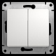 Выключатель двухклавишный белый SE Glossa GSL000151