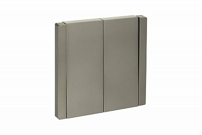 Выключатель двухклавишный IEK Forte&Piano сталь 10А FP505