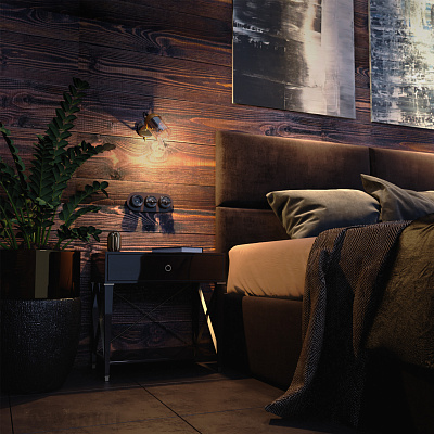 Выключатель на 4 положения двухклавишный Werkel Ретро W5620014 коричневый a051052