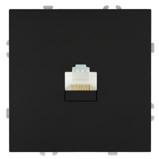 Розетка компьютерная 1-местная RJ-45 (механизм), STEKKER Эмили, RST00-5117-05, черный уголь, soft touch