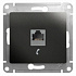 Розетка RJ11 антрацит SE Glossa GSL000781T