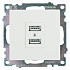 Розетка USB 2-местная (механизм), STEKKER Катрин GLS10-7115-01, 250B, 2,1А, белый