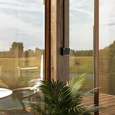 Выключатель двухклавишный влагозащищенный Werkel Gallant черный/хром a050976