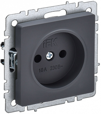 Розетка IEK Brite РС10-1-0-БрГ графит BR-R10-10-K53