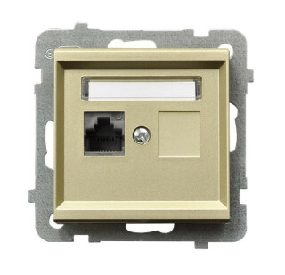 Розетка комп. RJ45 Ospel Sonata шампанский золотой GPK-1R/K/m/39