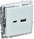 Розетка USB IEK Brite A+C 18Вт РЮ11-1-БрЖ жемчуг BR-U22-018-K36