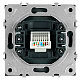 Розетка компьютерная 1-местная RJ-45 (механизм), STEKKER Эмили, RST00-5117-10, платиново-серый, soft touch