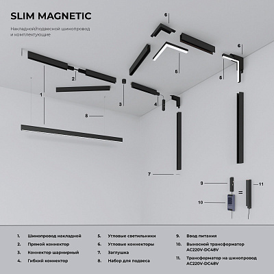 Магнитный трековый светильник Elektrostandard Slim Magnetic 85031/01 a062113