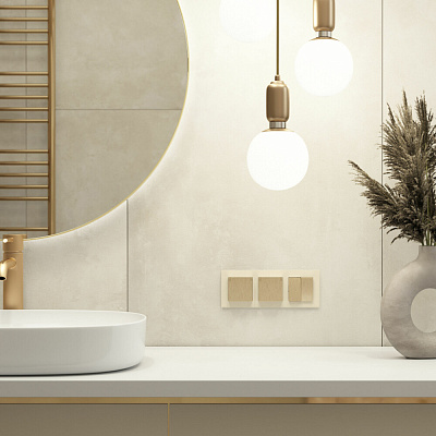 Розетка IP44 с заземлением, с защитной крышкой и шторками N Werkel шампань рифленый W1171210 a069604