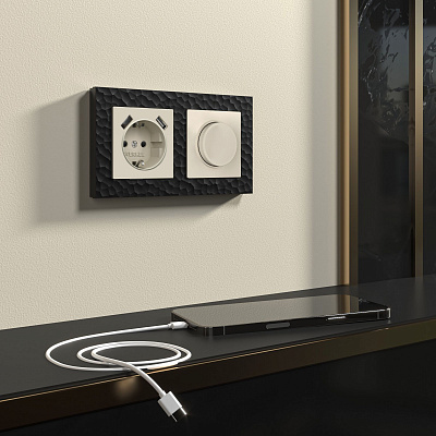 Розетка с заземлением и USB Werkel айвори матовые a062426