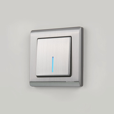 Выключатель одноклавишный проходной с подсветкой Werkel W1112102 никель a051087