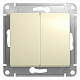 Выключатель двухклавишный бежевый SE Glossa GSL000251