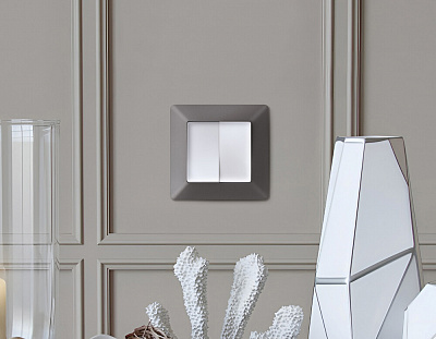 Комплект механизма 2-клавишного выключателя ALFA MA123010 Белый матовый QUANT