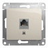 Розетка RJ45 SE Glossa молочная GSL000981K